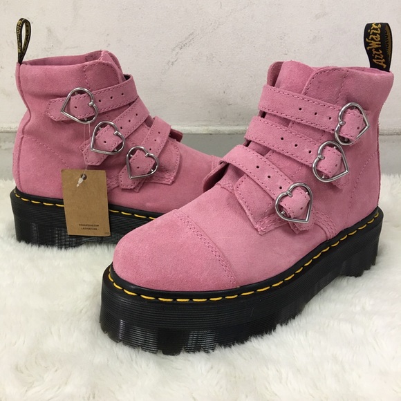 New Dr. Martens Lazy AOF Pink Platform Boots Sz 6 - Picture 3 of 16